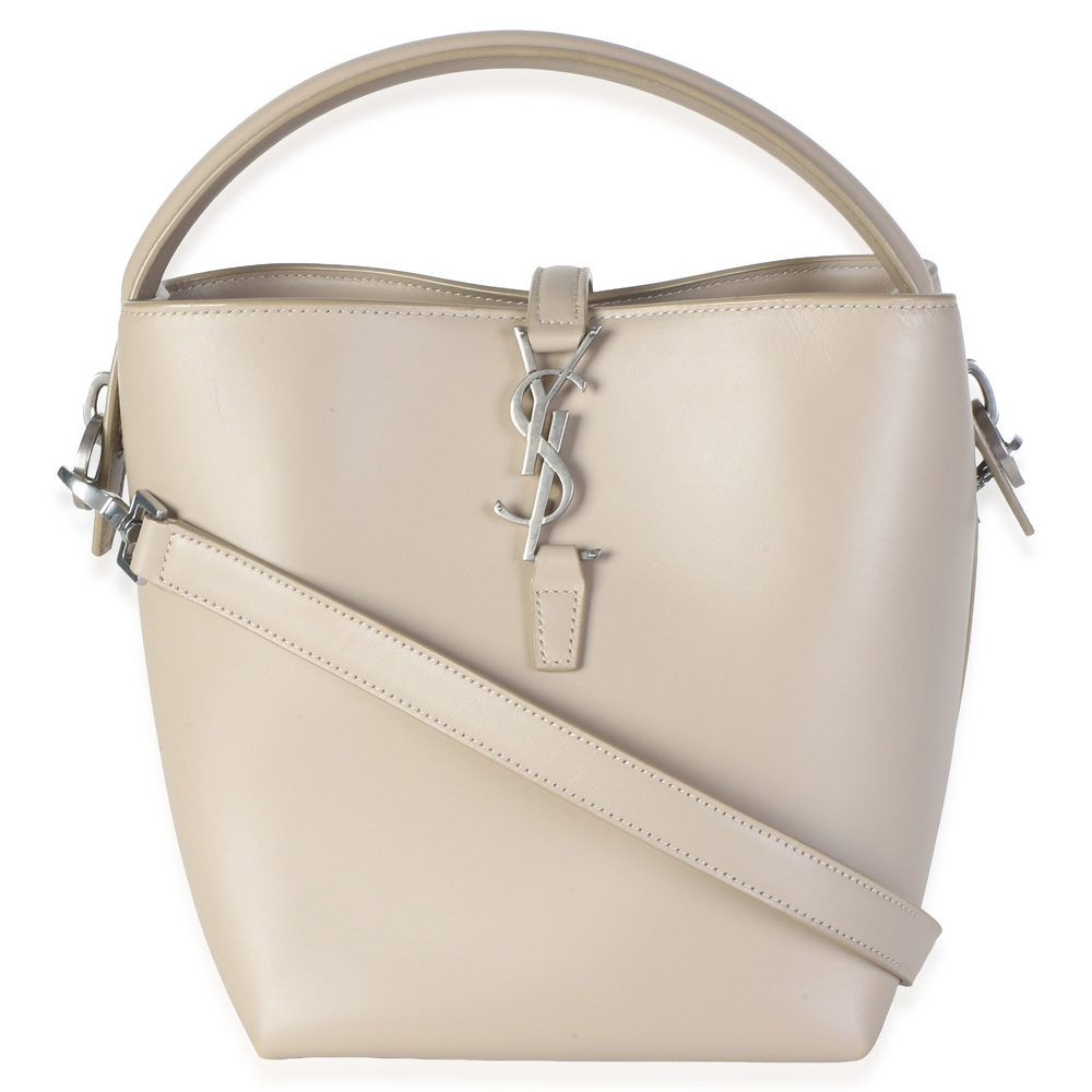 Saint Laurent Cream Shiny Calfskin Small Le 37 Bucket Bag